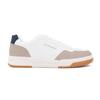 Men's White Navy Suede Effect Sneakers with White Sole