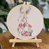 Bloom Bunny Embroidery Kit for Beginners DIY Hand Bunny Embroidery Set Cross Stitch Starter Set with Threads Needles Hoop for Adults