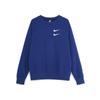 Nike Embroidered Swoosh Crew Neck Sweatshirt Men Tops Black Blue CJ4872-455