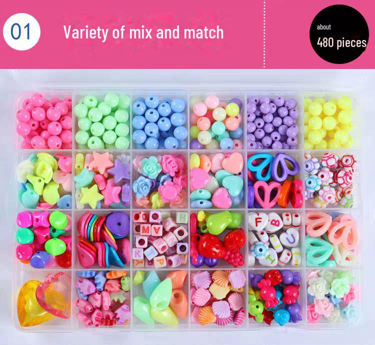 Children's DIY Beaded Bracelet Kit - Educational Handmade Craft for Girls