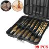 For Metal, Wood Drill Bits Drilling Hole Tools High Speed Steel Titanium Coated Twist Drill Set 1/4"-1/16" 99pcs Anti-rust Wear Protection