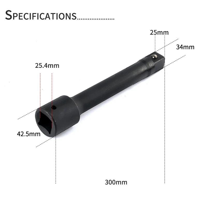 1Pc Heavy Duty Long Extension Bar Ratchet Wrench Impact Socket Extender Pneumatic Tool 1/2 3/4 1 Inch 75 125 150 200 300 400mm