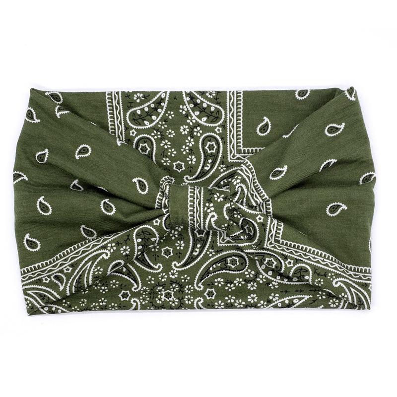 Paisley Pattern Sports Headbands, Stretchy Knotted Sweat Absorption Boho Fitness Running Yoga Headbands, Wide Boho Headband Headwrap