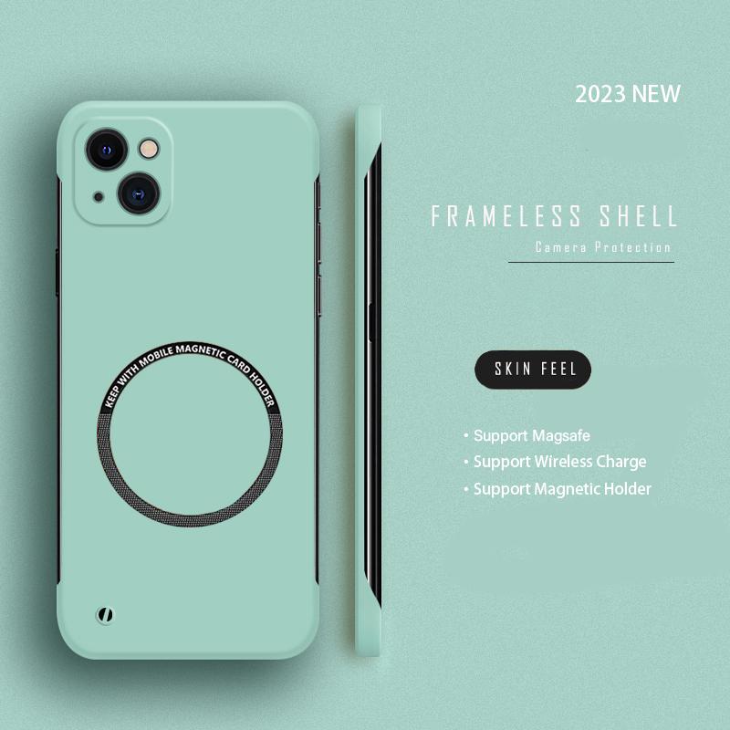 Ultra Thin Hard PC For Magsafe Frameless Magnetic Phone Case For iPhone 14 11 12 13 Pro Mini XR XS Max X 7 8 14 Plus SE Wireless Charging Cover