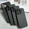 Luxury Full Black Silicone Matte Phone Case For Iphone 16 15 14 13 12 11 Pro Max 16 15 14 7 8 Plus Back Cover TPU Soft Case