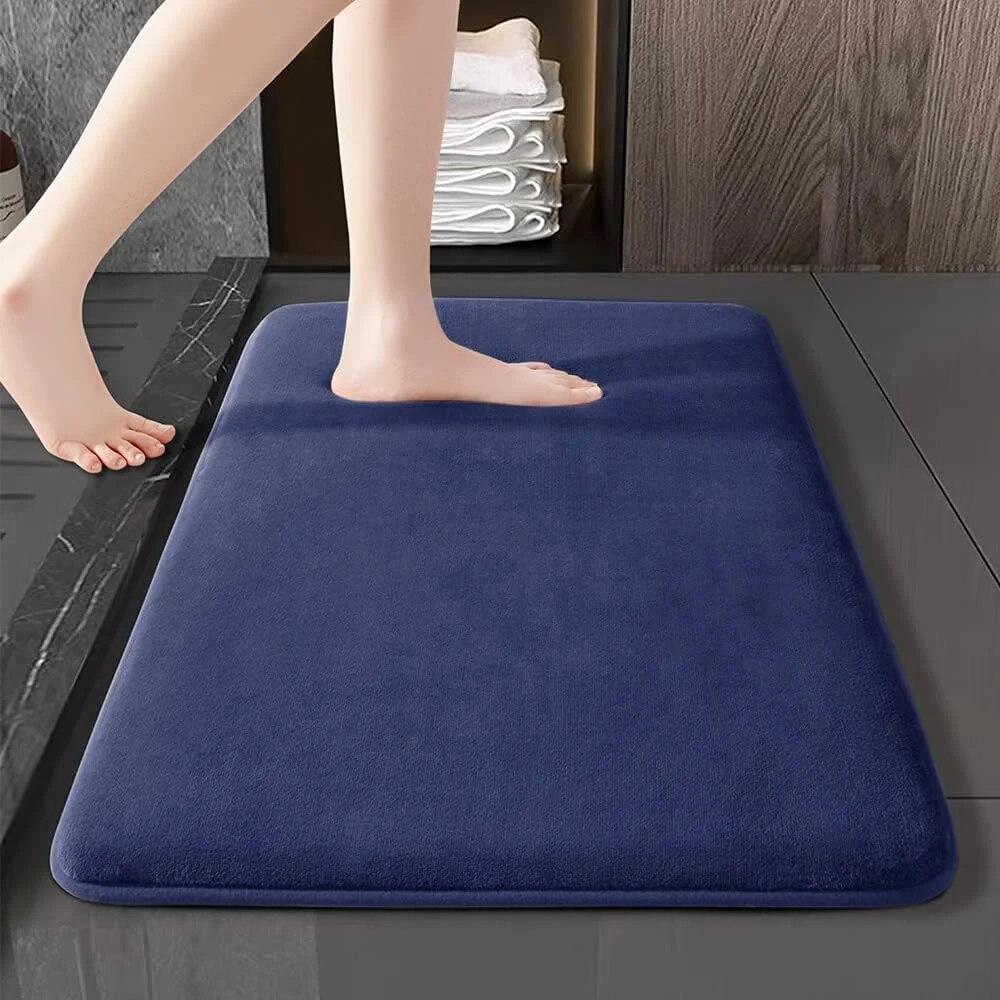 Absorbent Memory Foam Carpet Non-Slip Bathroom Toilet Bath Mat Soft Shower Decorative Rug Sponge Flat Bathtub Anti-skid