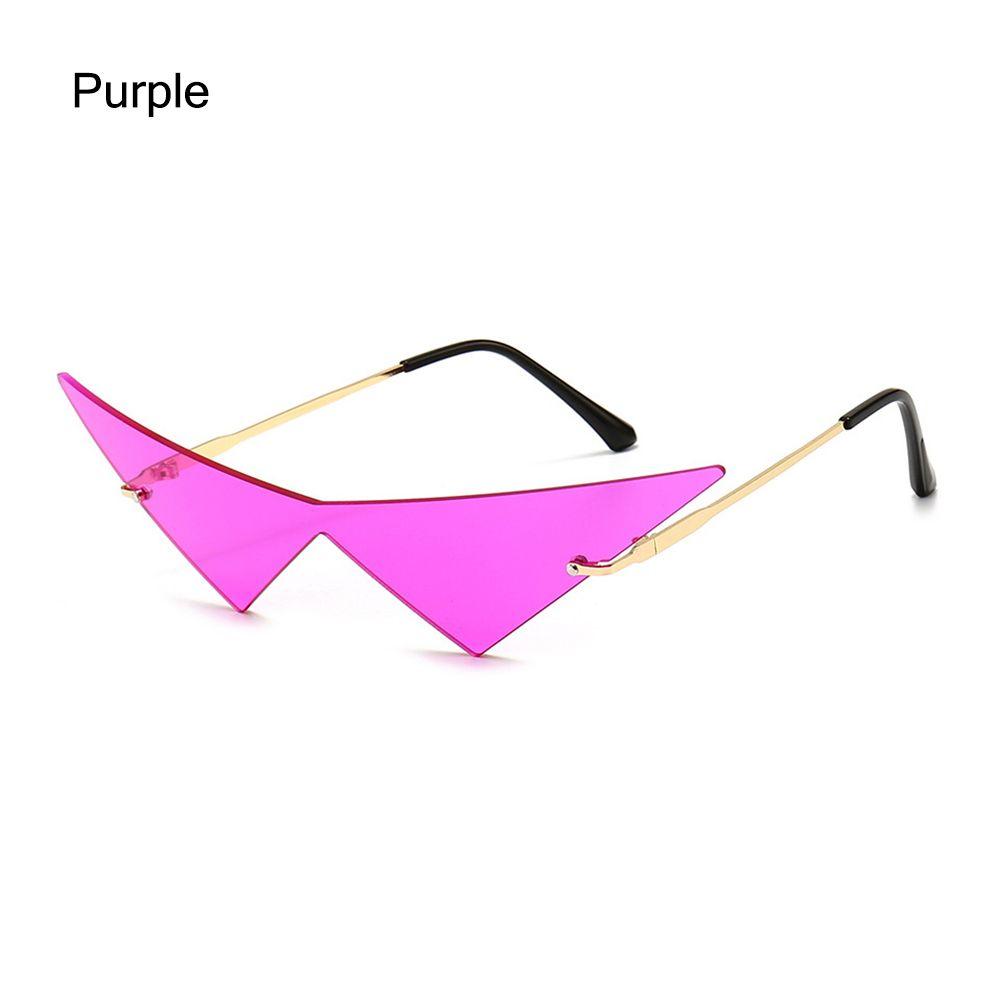 Fashion UV400 Ocean Lens Rimless Oversized Eyewear Women Triangle Sunglasses Sun Glasses Sunglasses
