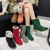 New Large-sized Shoes, Mid-calf Warm Snow Boots, Women's Shoes