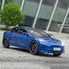 New Simulation 1:24 Tesla Model Car Toy Alloy Die-cast Metal Vehicle Model with Sound and Light Children's Boy Toy Trendy Gift Collection Ornaments