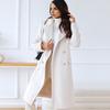 Women Winter Overcoat Turn-down Collar Pockets Pure Color Double-breasted Cardigan Loose Fit Coat
