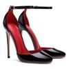 White Patent Leather Women Ankle Strap Stiletto Pumps Round HeadToe Sexy High Heel Shoes 10cm 12cm Customize 33-46 Zapatos Mujer