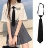 Black Necktie Women Retro Silky Narrow Neck Tie Japanese Style School Uniform Students Bow Tie