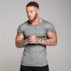 6629Summer Men's T-Shirts Thin Section Men's Solid Color Muscle Men Slim Breathable Fitness Cotton Sports Short-sleeved T-shirt