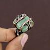 Ruby In Fuchsite Gemstone Handmade Copper Wire Wrap Jewelry Ring Size 6.5 O4y67