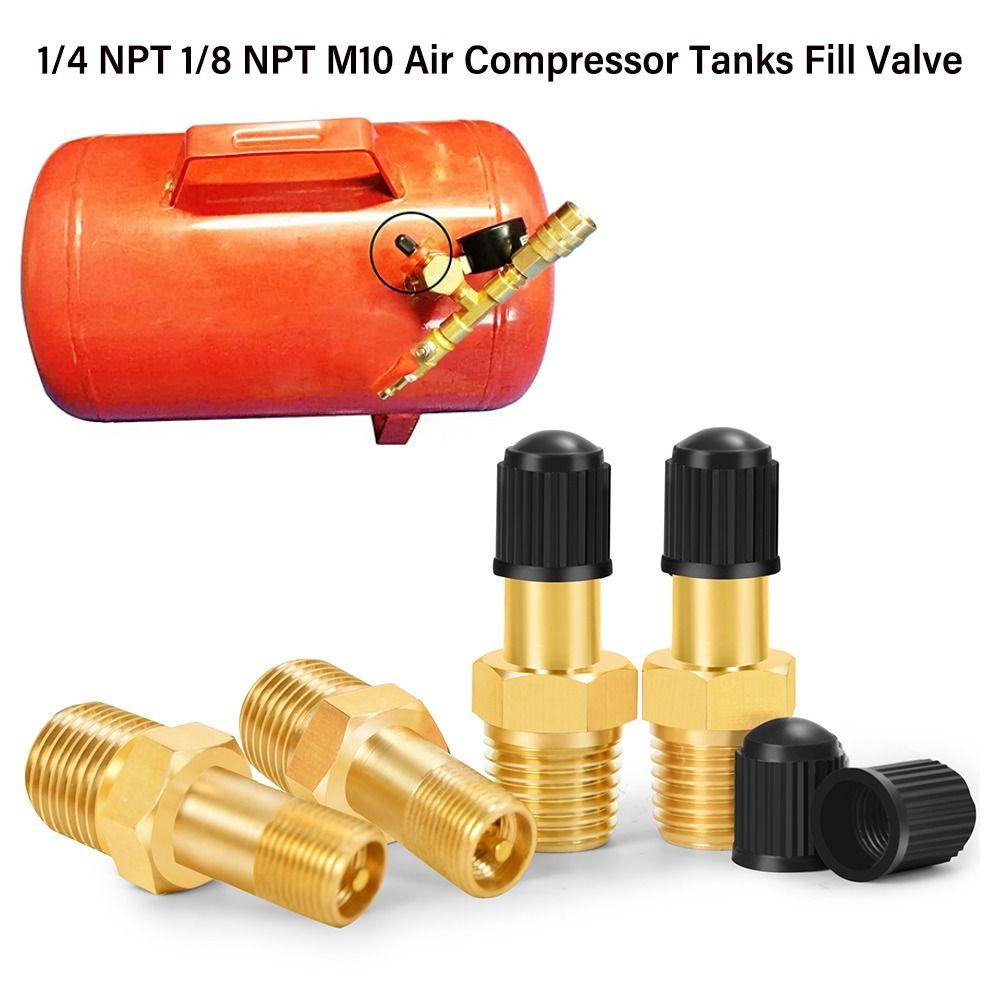 1/4 NPT 1/8 NPT M10 Air Compressor Tanks Fill Valve Brass Automobile Tire Valve Core