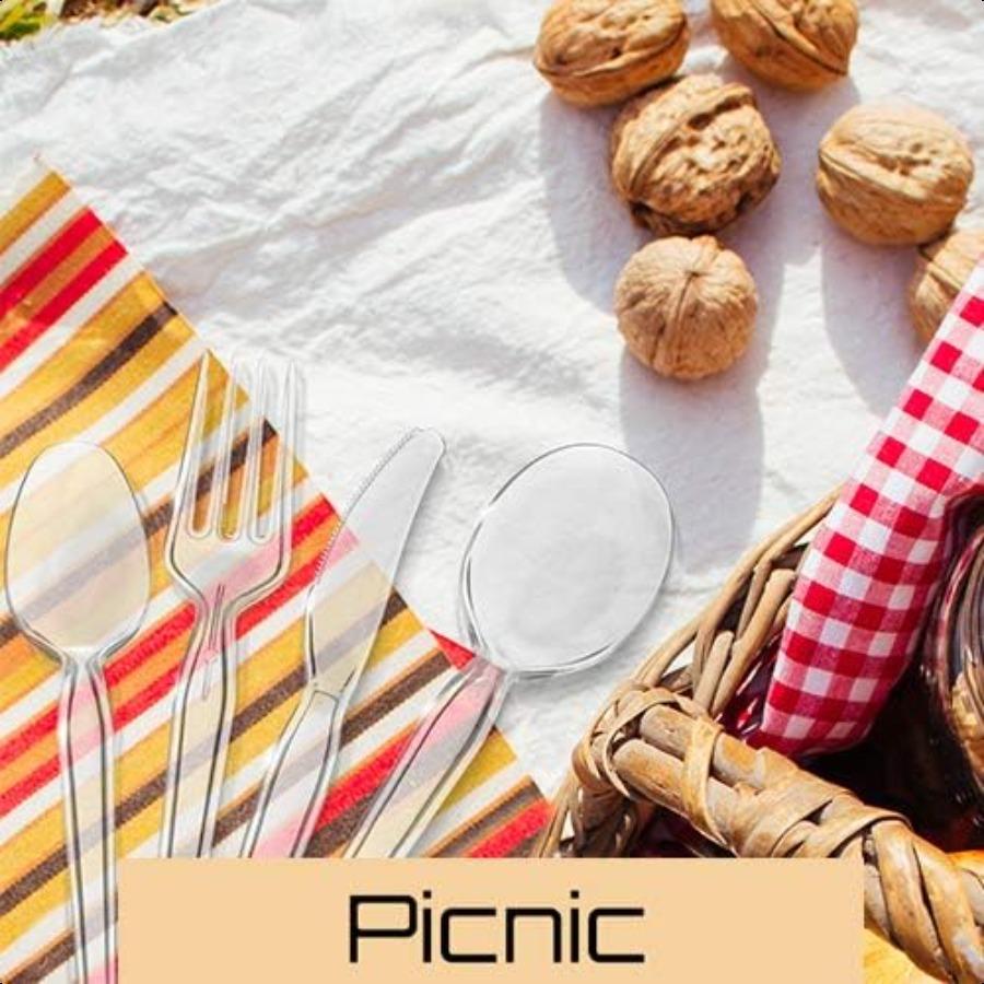 [50 Count] Plastic Clear Forks Heavyweight Disposable Cutlery Great For Home Office School Party Picnics Restaurant Takeout Fas