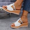 Fashion Womens Summer Casual Beach Thick-soled Slippers Wedge Heel Non-slip Sandals Fashionable Open Toe Women's Shoes Plus Size 43