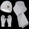Autumn Winter Knitted Hat, Scarf, and Glove 3-Piece Set