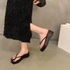 Wedge Heel Heightened Pinch Flip-flops Fairy Shoes 2025 New Summer Outer Wear Holiday Thick-soled Sandals