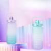Gradient Color Sports Water Cup, Large-capacity Frosted Space Cup, Portable Outdoor Portable Sports Gradient Water Bottle