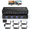 USB KVM Switch HDMI Dual Monitor 4 Ports 4 Computers HDMI Dual Monitor Switch for 4 PCs with Audio Output and 3 USB Ports 4 Port HDMI KVM Switch Input