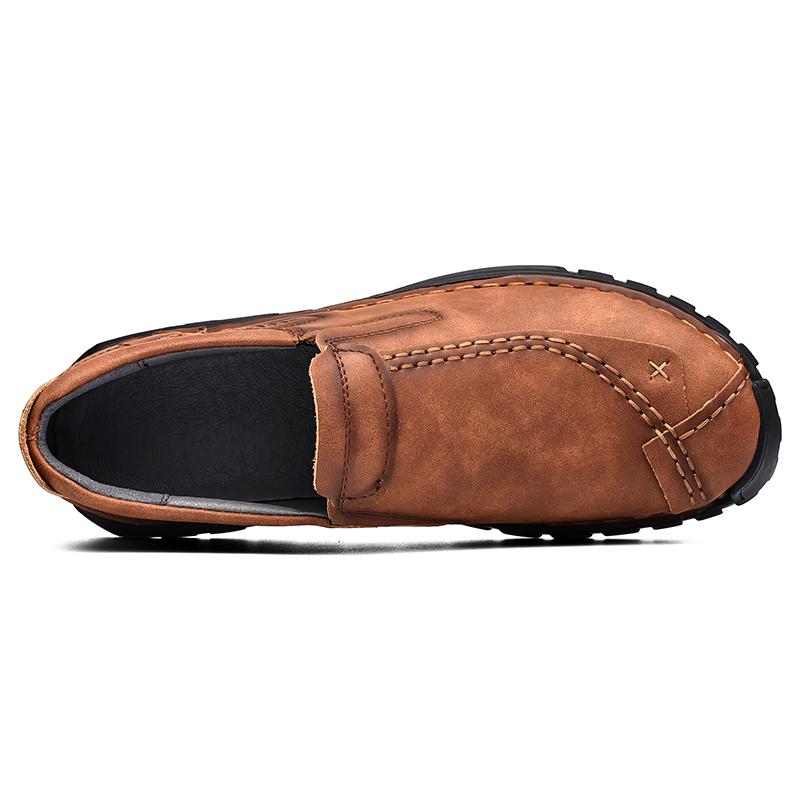 38-46 Retro Cow Leather Shoes Men Loafers Handmade Casual Leather Shoes Moccasins Men Flats Shoes