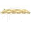 VidaXL Manual Retractable Awning with LED 4.5x3 M Yellow and White 3069963