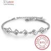 925 Sterling Silver Cube Box Bracelets &Bangles New Fashion Bracelet For Women Sterling -Silver -Jewelry