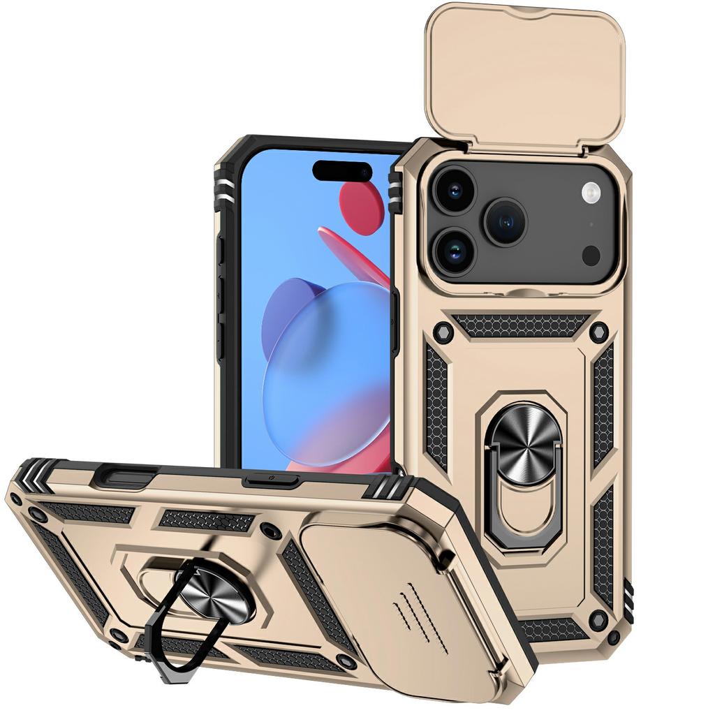 For iPhone 17 Pro Max Case PC+TPU Phone Cover with Lens Protection Kickstand
