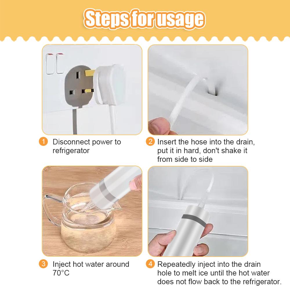 5Pcs Refrigerator Drain Clean Brush Wash Brush Suction Syringe Hose Fridge Cleaner Stick Dredge Tool 1.5M Drain Hole Kit MYY