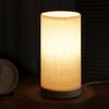 Night Lamp - Linen Themed Bedside Reading Lamp with Wooden Base for Night, Bed Room, Living Room, Home & Decor
