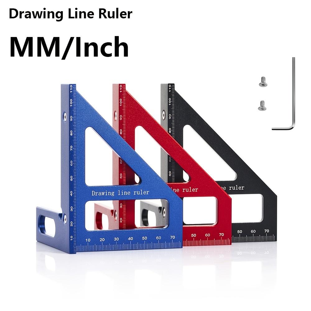 Carpenter Square- Woodworking Square Protractor Aluminum Miter Triangle Ruler 3D Multi Angle 45/90 Degree Layout Measuring Ruler