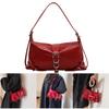 Trendy Korean Motorcycle Bag for Women Stylish Underarm Style Shoulder Bags PU Handbag