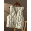 Women's 2024 V-Neck Lightweight Down Vest - Short Style, Sleeveless Base Layer Coat