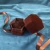 Three-dimensional Hexagonal Jewelry Box Velvet Ring Display Case Flocking Ring Box  Party