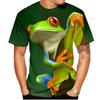 Cute Frog 3D Printing T Shirt Man Summer O-Neck Short Sleeve Oversized Top Loose Streetwear Unisex Clothing