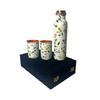 Copper Water Bottle 1 Ltr | Copper Water Bottle with Glass Set | Meena Work | 100% Pure | Leak-Proof | 2 Water Glass 300ml Each