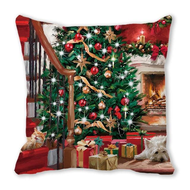 Christmas Ornament Navidad Noel Xmas Gifts Christmas Cushion Cover Merry Christmas Decorations for Home