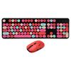 Wireless Keyboard and Mouse Combo 2.4G Wireless Mode Easy Operate Retro Punk Keyboard with 3 DPI