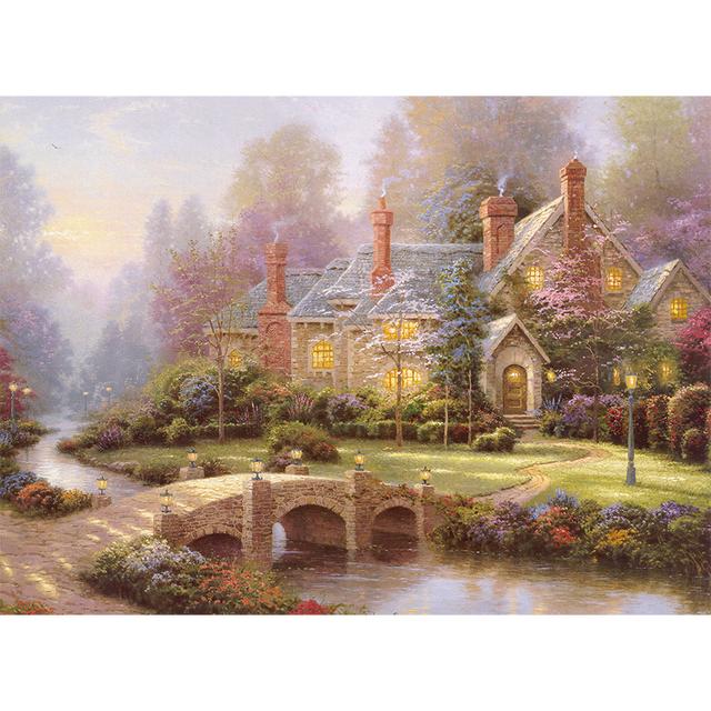 Europe Retro Landscape Christmas Snow Scene Canvas Painting Prints Paris London Posters Print for Living Room Home Decor No Frame