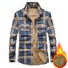 Men's Fleece Thickened Plaid Shirt Large Size Long Sleeve Casual Plaid Shirt Men's Jacket