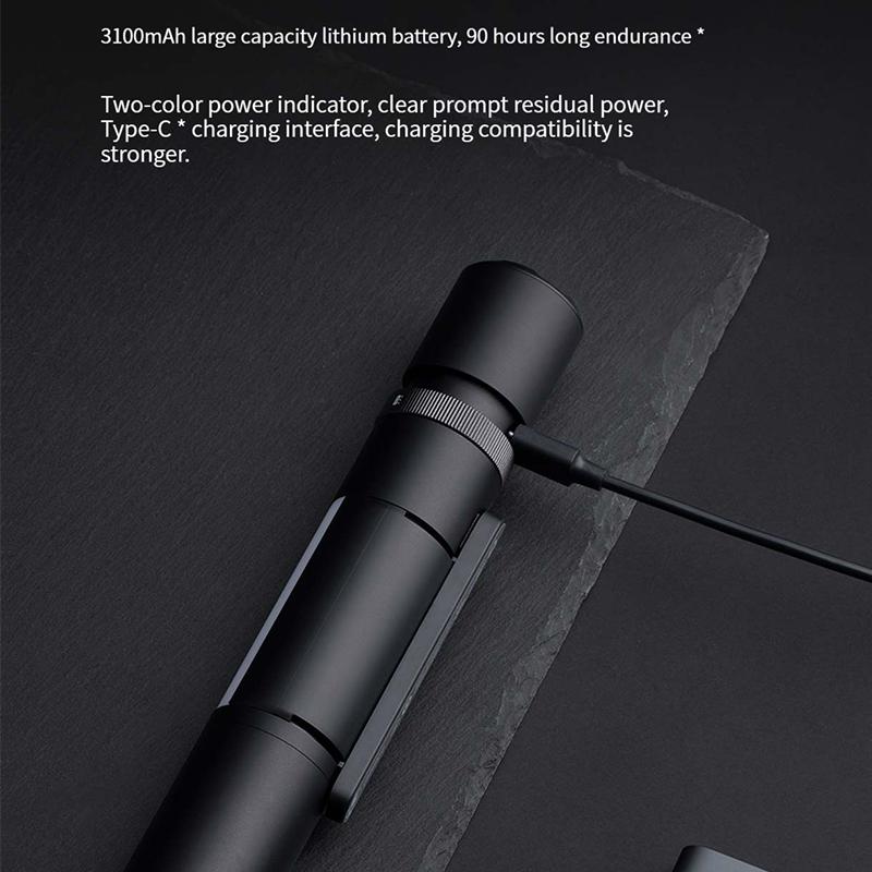 Xiaomi Mijia Multi-functional LED Flashlight Zoomable Ultra Bright Torch Window Breaker Safety Belt Cutter Car Emergency Light