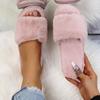 Furry Slippers Women, Fall and Winter Indoor Lazy One Word Plush Slippers, Flat Slippers Home Shoes