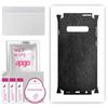 apgo Protective Skin Sticker for the Back+sides Compatible with Samsung Galaxy S10, Full Wrap Film, Foil, Vinyl - Pattern Black Leather