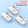4 Port USB Type C Charger Strip Power Socket Charger Station Splitter 2USB 2PD Fast Charger Phone Adapter Plug Electrical Socket
