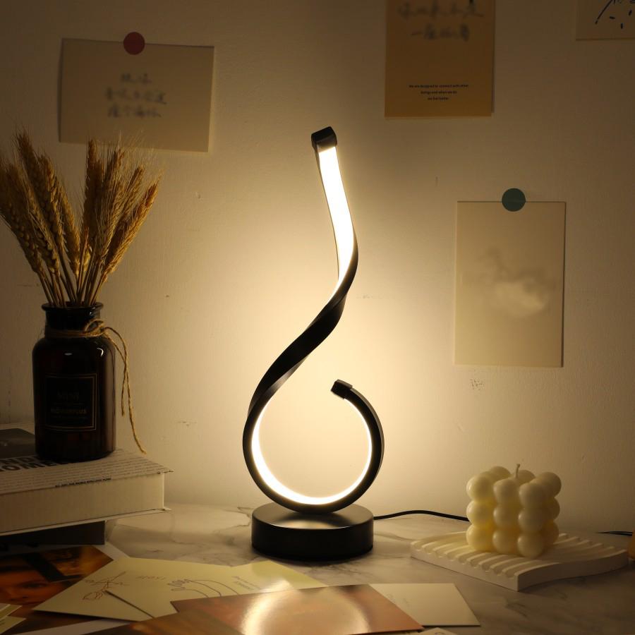 1PC Compact Modern Ironwork USB Three-color Dimming Desktop Decorative Lamp