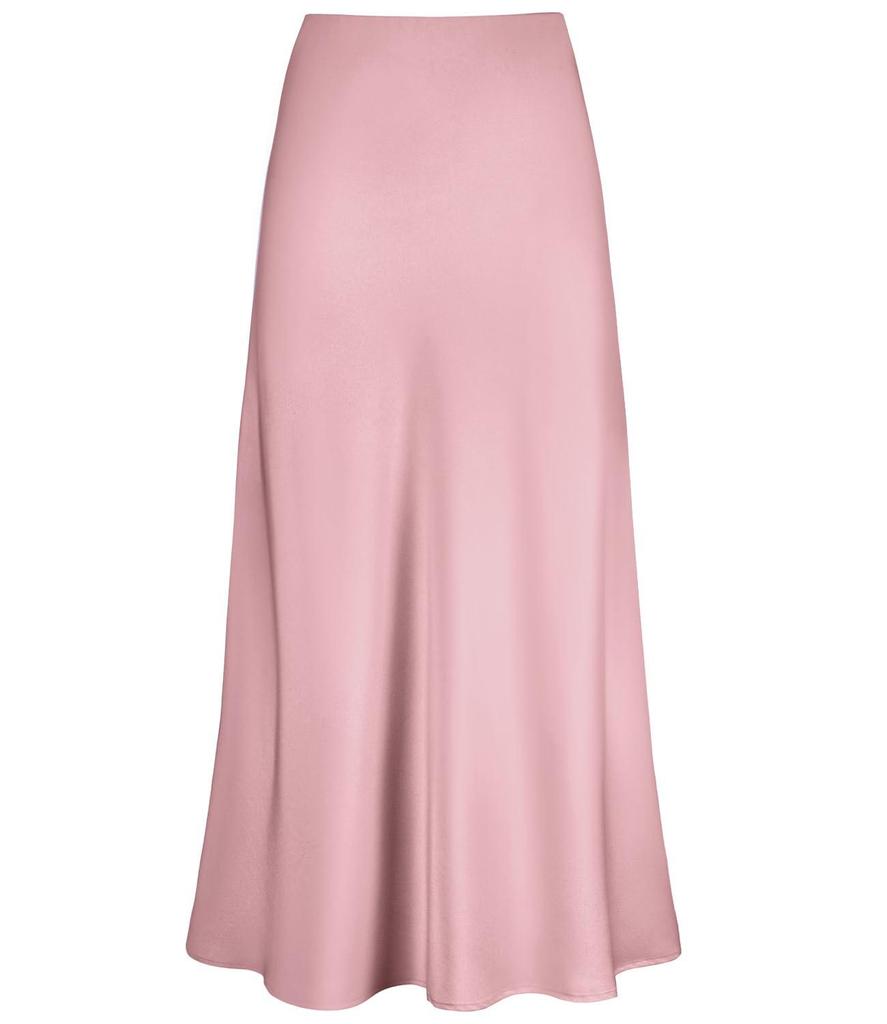 Elegant High Waist Fishtail Satin Midi Skirt for Women