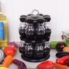 16Pcs Condiment Sets 360 Rotating Spice Jar Rack Kitchen Cruet Condiment Bottle Coffee Sugar Seal Jar Container Castor