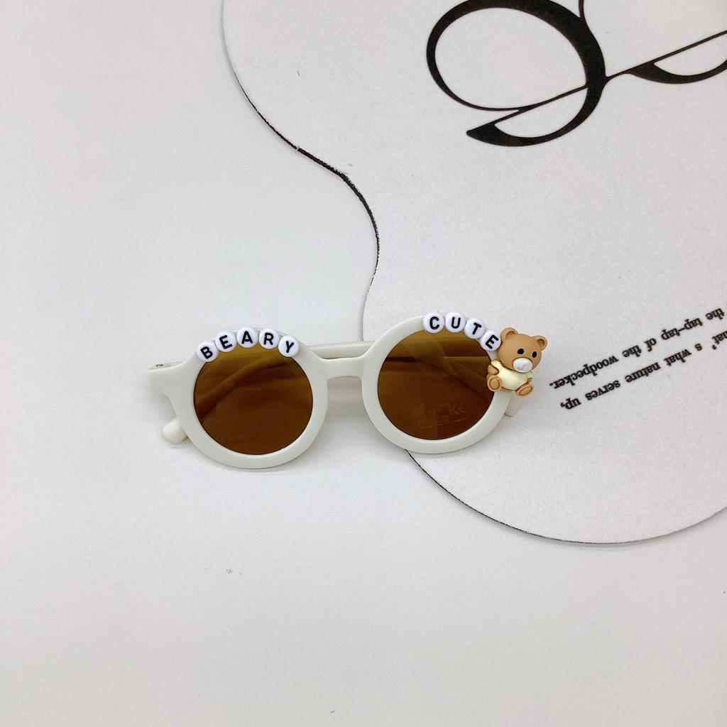 Vintage Children'S Sunglasses Cute Baby Bear Sunglasses Fashion Cartoon Uv-Proof Boys And Girls Glasses