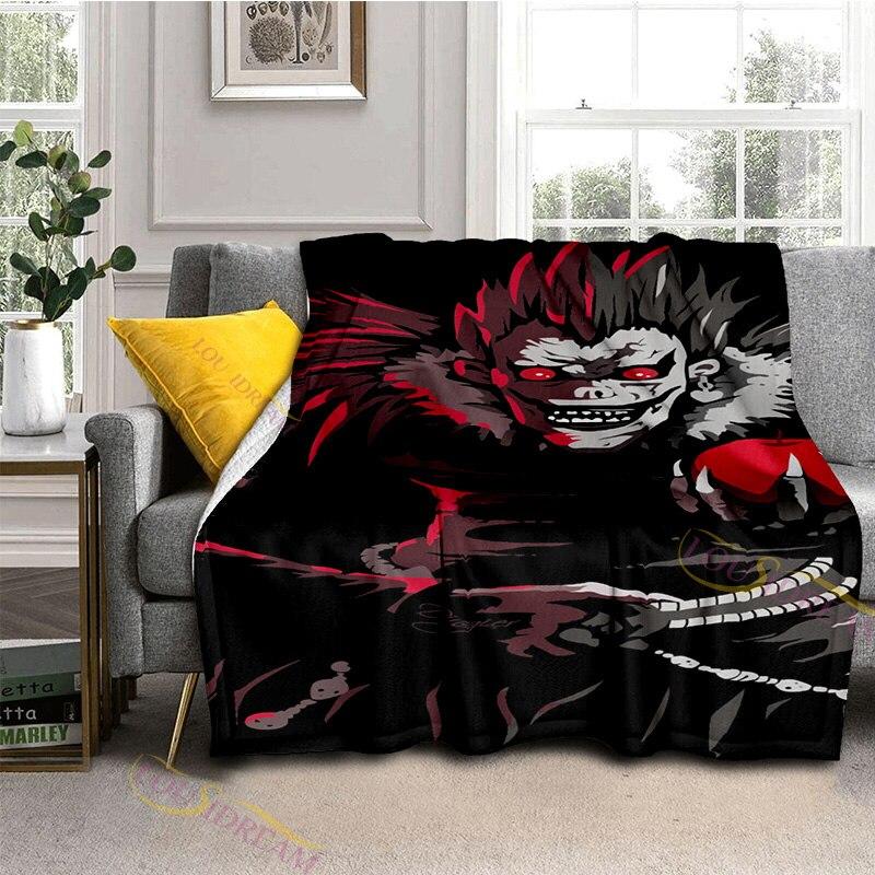 3D Print Death Note Blanket Flannel Plush Throw Blanket Horror Series Fuzzy Soft Blanket Microfiber for Couch Sofa Bed